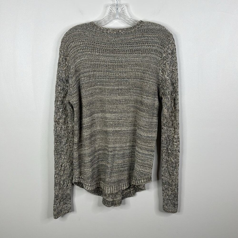 Jeanne Pierre Women’s Medium Textured Heathered Knit Pullover Sweater Gray Tan - Picture 6 of 6